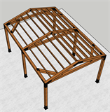 Автомобильный навес из бруса 140х140 мм 10022