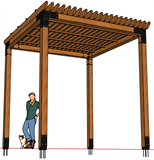 Пергола под бетонирование с теневой кровлей 10081